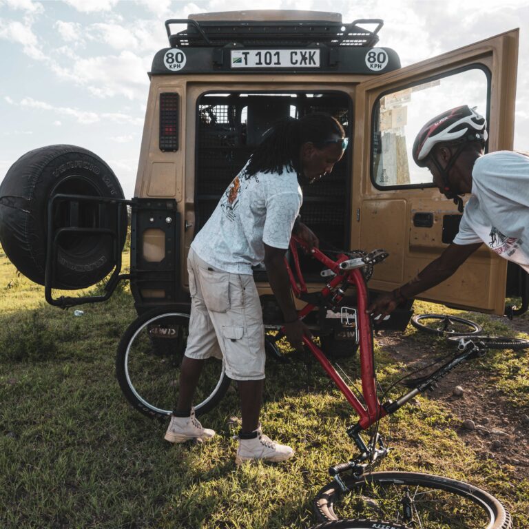 A safari vehicle being prepared in Kenya